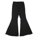 VIBRANT Womens Cotton Blend Black Regular Flared Trousers W25 L29 Stylish Retro
