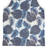 ADIDAS Mens Blue White Graphic Vest S Sleeveless Crew Neck Sportswear