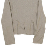 SINEQUANONE Womens Beige & Brown Checked Button Jacket UK 10 Viscose Blend