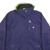 SALOMON Womens Purple & Green Outdoor Jacket L Polyester Zip Casual Lightweight