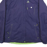 SALOMON Womens Purple & Green Outdoor Jacket L Polyester Zip Casual Lightweight