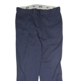 DICKIES Mens Cotton Navy Regular Straight Trousers W36 L29 Workwear Zip Closure
