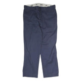 DICKIES Mens Cotton Navy Regular Straight Trousers W36 L29 Workwear Zip Closure