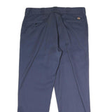 DICKIES Mens Cotton Navy Regular Straight Trousers W36 L29 Workwear Zip Closure