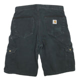 CARHARTT Mens Shorts Black Casual Cargo Paint Splatter M W30 Workwear Utility