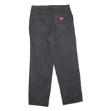 DICKIES Mens Cotton Blend Black Regular Straight Trousers W32 L31 Workwear Zip