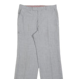 DRESS Mens Grey Regular Straight Dress Trousers W30 L30 Formal Workwear