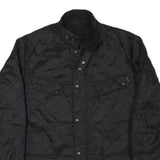 BARBOUR INTERNATIONAL Mens Black Quilted Jacket 2XL Polyester Blend Button