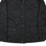 BARBOUR INTERNATIONAL Mens Black Quilted Jacket 2XL Polyester Blend Button