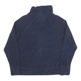 TOMMY HILFIGER Womens Navy Blue Plain Roll Neck Jumper M Polyester Blend
