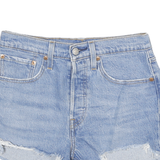 LEVI'S Womens Denim Blue Cut-Off Shorts M W26 Casual Distressed Hem