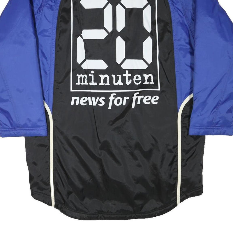 ADIDAS Mens Black & Blue Sports Logo Track Jacket L Polyester Blend Zip