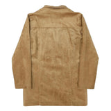 EMPORIO Womens Beige Suede Button Jacket M Plain Classic Blazer Style