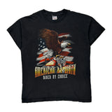 American By Birth Biker By Choice Gildan Single Stitch T-Shirt - Large Black Cotton