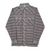 Levis Checked Shirt - Medium Blue Polyester Blend