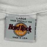 Single Stitch New York Hard Rock Cafe Graphic T-Shirt - Large White Cotton