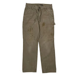 Carhartt Carpenter Trousers - 29W 32L Khaki Cotton