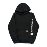 Loose Fit Carhartt Spellout Hoodie - Small Black Cotton