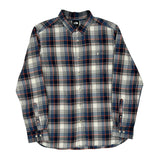 The North Face Checked Flannel Shirt - Large Blue Cotton