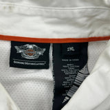 Genuine Motorclothes Harley Davidson Spellout Short Sleeve Shirt - 2XL White Cotton