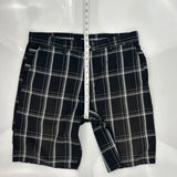 Hurley Checked Chino Shorts - 36W 10L Black Cotton