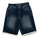 Unbranded Contrast Stitch Denim Shorts - 33W 12L Dark Wash Cotton