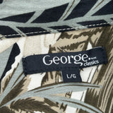 George Floral Hawaiian Shirt - Large Brown Cotton