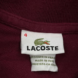 Lacoste Polo Shirt - Medium Burgundy Cotton