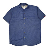 The North Face Checked Short Sleeve Shirt - XL Blue Polyester