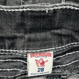 True Religion Contrast Stitch Jeans - 28W US 4 Gray Cotton