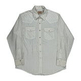 70S/80S Made In USA Lee Striped Shirt - XL White Cotton