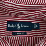 Ralph Lauren Striped Shirt - Large Red Cotton