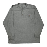 Carhartt Long Sleeve T-Shirt - 2XL Grey Cotton