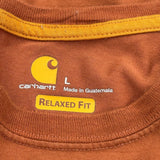 Carhartt T-Shirt - Large Orange Cotton