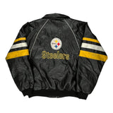 Steelers Nfl Football Leather Jacket - XL Yellow Leather