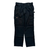 Dickies Double Knee Cargo Trousers - 34W 32L Black Cotton