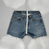 Levis Denim Shorts - 28W UK 8 Blue Cotton
