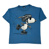 Snoopy Changes Single Stitch T-Shirt - XL Blue Cotton