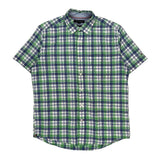 Tommy Hilfiger Checked Short Sleeve Shirt - Medium Green Cotton