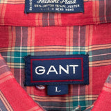 Gant Checked Shirt - Large Red Cotton Blend