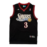 Philadelphia 76ers #3 Allen Iverson Adidas Nba Jersey - XL Black Polyester