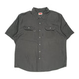 Wrangler Short Sleeve Shirt - 2XL Grey Cotton