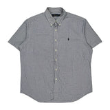 Ralph Lauren Checked Short Sleeve Shirt - XL Blue Cotton