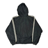 Adidas Striped Windbreaker - Medium Black Nylon