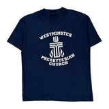 Fruit Of The Loom Single Stitch T-Shirt - Large Blue Cotton Blend