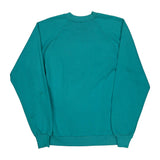 Moose In Forest Print Jerzees Graphic Sweatshirt - Large Green Cotton