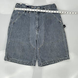 Phat Farm Double Knee Denim Shorts - 32W 11L Grey Denim