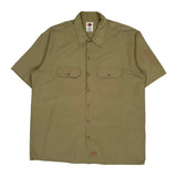 Dickies Short Sleeve Shirt - XL Khaki Polyester Blend