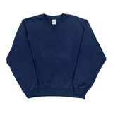 90s Blank Russell Athletic Sweatshirt - Large Navy Cotton Blend