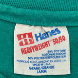 Hanes Single Stitch T-Shirt - Large Green Cotton Blend